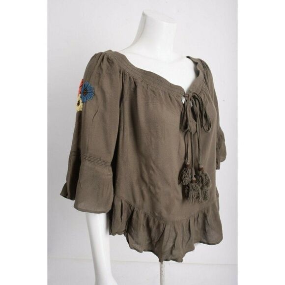 Miss Me Womens Off Shoulder Ruffle Top Shirt L - Picture 4 of 7